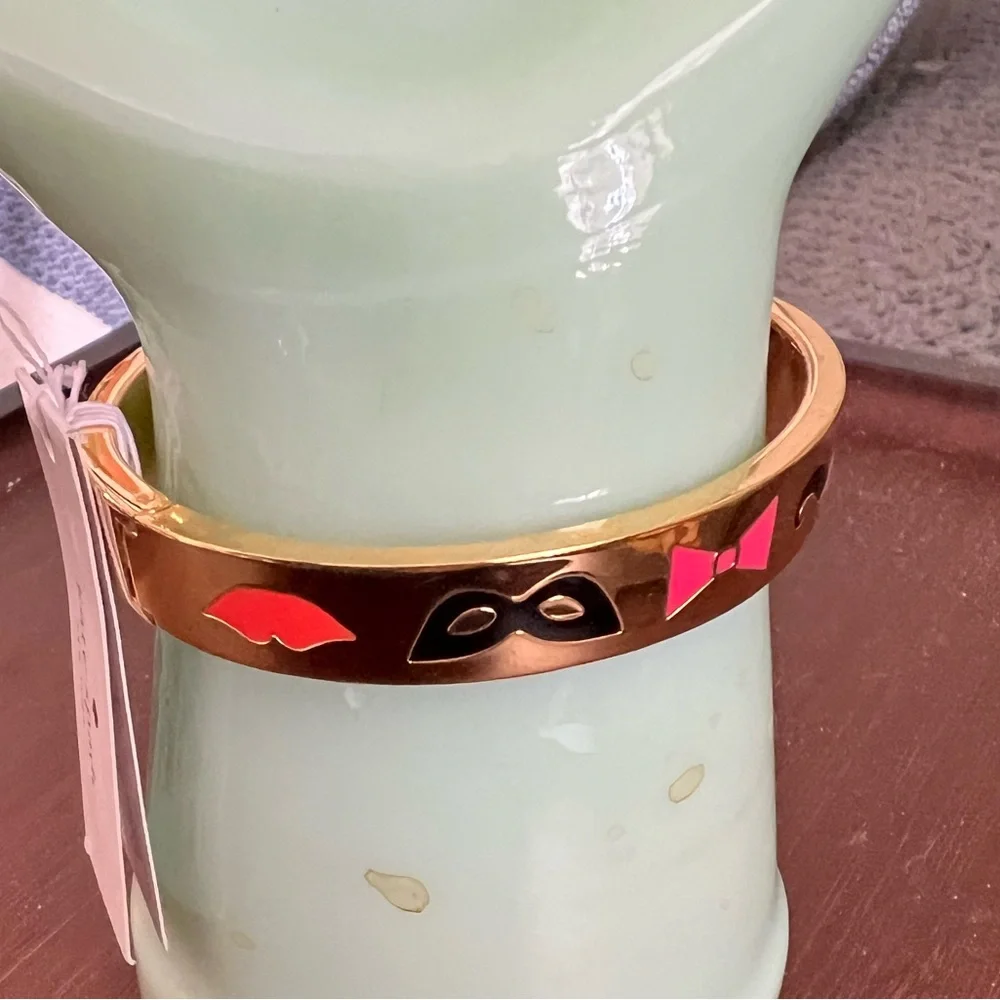 Kate Spade New York gold tone hinged bangle. “Blessing in Disguise” inside. - Picture 2 of 11